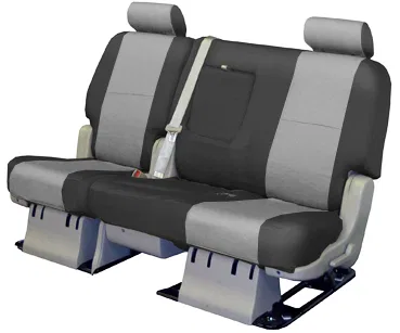 CSCQ13HI7315 – COVERKING Seat Cover, Bench - 40/60 Premium Leatherette Light Gray With Black Sides For One Row